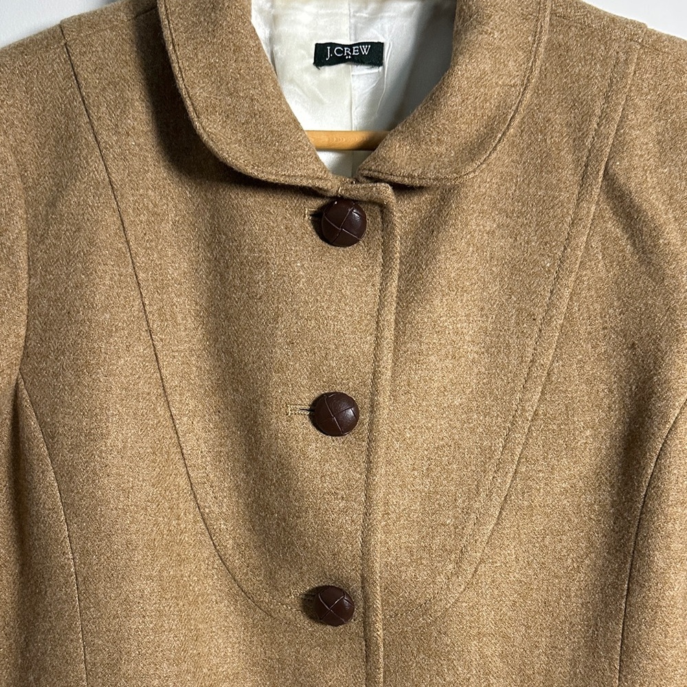J. Crew Tan Wool Blazer Size 4 - Picture 3 of 8